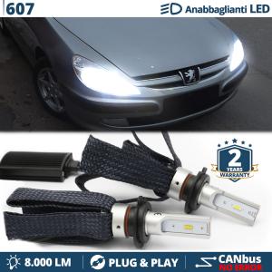 H7 LED Kit für Peugeot 607 Abblendlicht CANbus Birnen | 6500K Weißes Eis 8000LM