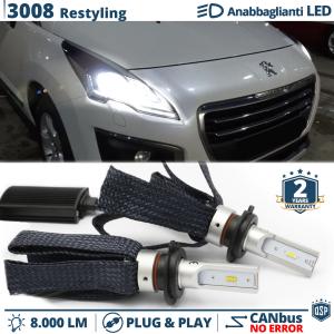 H7 LED Kit for Peugeot 3008 1 Facelift Low Beam CANbus Bulbs | 6500K Cool White 8000LM