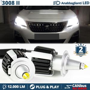 H7 LED Kit for Peugeot 3008 2 Low Beam | Led Bulbs Ice White CANbus 55W | 6500K 12000LM