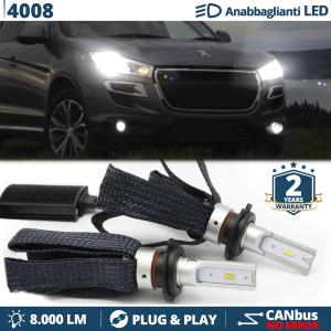 H7 LED Kit for Peugeot 4008 Low Beam CANbus Bulbs | 6500K Cool White 8000LM
