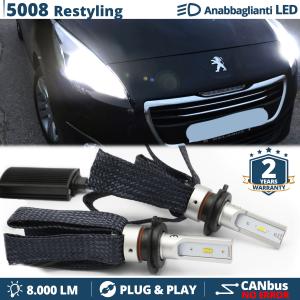 H7 LED Kit für Peugeot 5008 Facelift Abblendlicht CANbus Birnen | 6500K Weißes Eis 8000LM