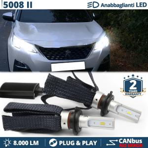 H7 LED Kit für Peugeot 5008 2 von 2016 Abblendlicht CANbus Birnen | 6500K Weißes Eis 8000LM