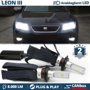 H7 LED Birnen für Seat LEON 5F Abblendlicht CANbus Lampen | 6500K Weißes Eis 8000LM