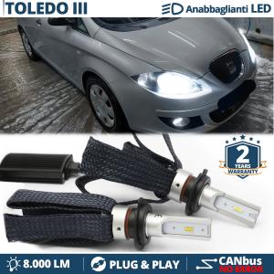 H7 LED Kit for Seat TOLEDO 3 5P Low Beam CANbus Bulbs | 6500K Cool White 8000LM