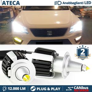 H7 LED Kit for Seat ATECA Low Beam | Led Bulbs Ice White CANbus 55W | 6500K 12000LM