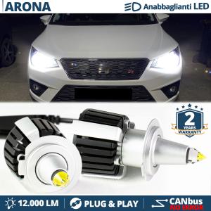 H7 LED Kit for Seat ARONA Low Beam | Led Bulbs Ice White CANbus 55W | 6500K 12000LM