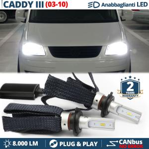 Kit Lampade LED H7 PER Vw CADDY 3 Anabbaglianti CANbus | Bianco Potente 6500K 8000LM