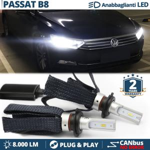 H7 LED Kit für Volkswagen PASSAT B8 Abblendlicht CANbus Birnen | 6500K Weißes Eis 8000LM
