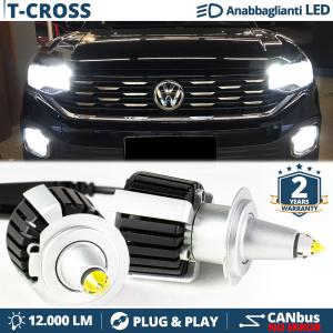 Kit LED H7 pour Vw T-CROSS Feux de Croisement | Ampoules LED CANbus Blanc Pur | 6500K 12000LM