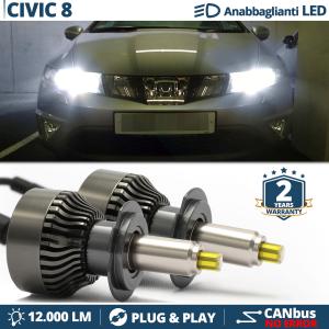 Lampade LED H7 per Honda CIVIC 8 Luci Bianche Anabbaglianti CANbus | 6500K 12000LM