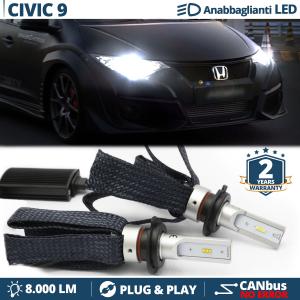 H7 LED Kit für Honda CIVIC 9 Abblendlicht CANbus Birnen | 6500K Weißes Eis 8000LM