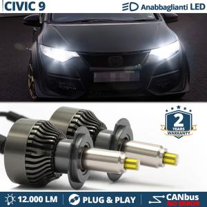 Lampade LED H7 per Honda CIVIC 9 Luci Bianche Anabbaglianti CANbus | 6500K 12000LM