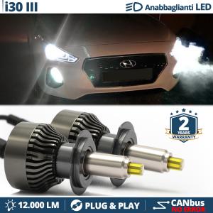 Lampade LED H7 per Hyundai i30 3 Luci Bianche Anabbaglianti CANbus | 6500K 12000LM