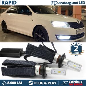 Kit Luci LED per Skoda RAPID Anabbaglianti H7 CANbus | Bianco Puro 6500K 8000LM
