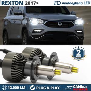 Lampade LED H7 per Ssangyong REXTON 2 Y400 Luci Bianche Anabbaglianti CANbus | 6500K 12000LM