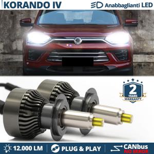 Kit Led H7 per Ssangyong KORANDO 4 Luci Bianche Anabbaglianti CANbus | 6500K 12000LM