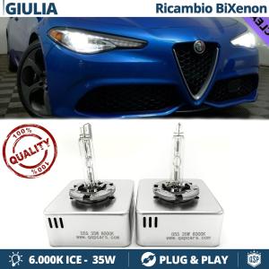 2 Aampoules de Rechange D5S BI-XENON pour Alfa Romeo GIULIA Blanc Pur 6000K 35W