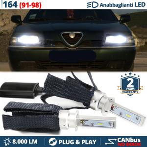 Kit Luci LED per Alfa Romeo 164 Restyling Anabbaglianti H1 CANbus | Bianco Puro 6500K 8000LM