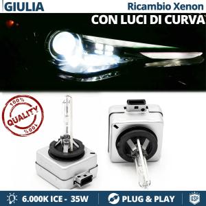 Coppia Lampadine di Ricambio Bi-Xenon D3S per ALFA ROMEO GIULIA Luci Bianco Ghiaccio 6000K 35W