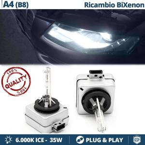 Coppia Lampadine di Ricambio Bi-Xenon D3S per AUDI A4 B8 Luci Bianco Ghiaccio 6000K 35W