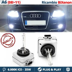 2x D3S Bi-Xenon Replacement Bulbs for AUDI A6 C6 09-11 HID 6.000K White Ice 35W 