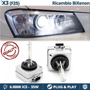 2 D1S Bi-Xenon Replacement Bulbs for BMW X3 F25 Pre-Facelift HID 6000K White Ice 35W 