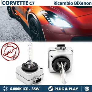 Coppia Lampadine di Ricambio Bi-Xenon D3S per CHEVROLET CORVETTE C7 Luci Bianco Ghiaccio 6000K 35W