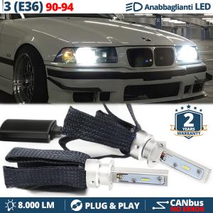 LED Kit for BMW 3 Series E36 Low Beam | H1 LED Bulbs 6500K 8000LM | CANbus, Plug & Play