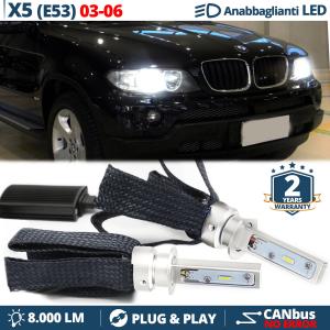Kit LED H1 CANbus per BMW X5 E53 Restyling Luci Anabbaglianti Bianco Ghiaccio 6500K 8000LM