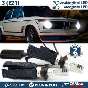 H4 LED Kit für BMW 3ER E21 Abblendlicht + Fernlicht | 6500K Weiss Eis 8000LM CANbus