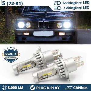 H4 Led Kit for BMW 5 SERIES E12, E28 Low + High Beam 6500K 8000LM | Plug & Play CANbus