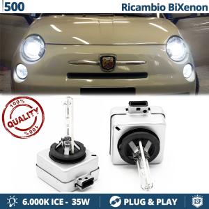 2x D1S Bi-Xenon Replacement Bulbs for FIAT 500 HID 6.000K White Ice 35W 