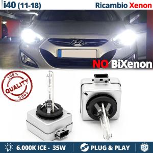 2x D1S Xenon Replacement Bulbs for HYUNDAI i40 HID 6.000K White Ice 35W lights