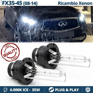 2x D2S Xenon Replacement Bulbs for INFINITI FX35/50/30d HID 6.000K White Ice 35W 