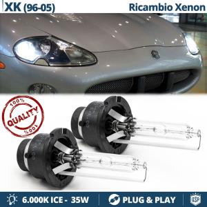 2x D2S Xenon Replacement Bulbs for JAGUAR XK 1 (95-05) HID 6.000K White Ice 35W 