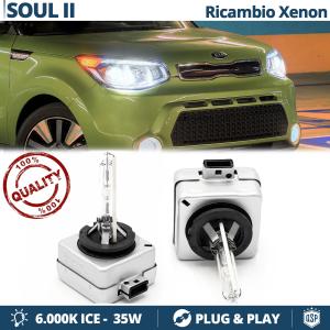 2x D3S Xenon Replacement Bulbs for KIA SOUL 2 HID 6000K White Ice 35W 