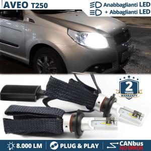 H4 LED Kit für Chevrolet AVEO T250 Abblendlicht + Fernlicht | 6500K Weiss Eis 8000LM CANbus