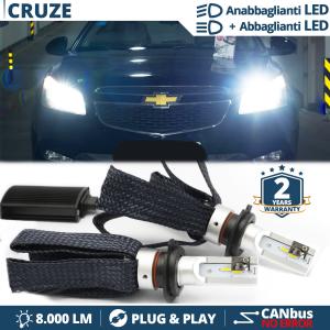 Kit LED H4 pour Chevrolet CRUZE Feux de Croisement + Route | 6500K 8000LM CANbus
