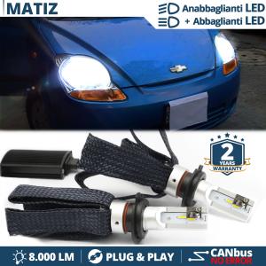 H4 LED Kit für Chevrolet MATIZ Abblendlicht + Fernlicht | 6500K Weiss Eis 8000LM CANbus