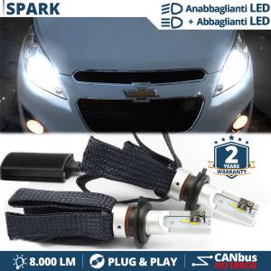 H4 LED Birnen für Chevrolet SPARK Abblendlicht + Fernlicht | 6500K Weiss Eis 8000LM CANbus