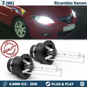 2x D2S Xenon Replacement Bulbs for MAZDA 3 (BK) HID 6.000K White Ice 35W lights
