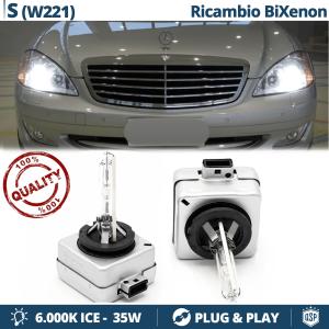 2x D1S Bi-Xenon Replacement Bulbs for MERCEDES S CLASS (W221) HID 6.000K White Ice 35W 