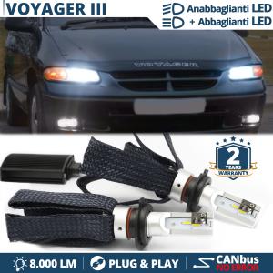 Lampade LED H4 per CHRYSLER VOYAGER 3 Anabbaglianti + Abbaglianti CANbus | 6500K Bianco Ghiaccio