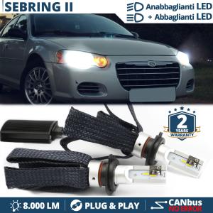 H4 LED Kit für CHRYSLER SEBRING 2 Abblendlicht + Fernlicht | 6500K Weiss Eis 8000LM CANbus