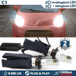 Kit LED H4 per CITROEN C1 1 Anabbaglianti + Abbaglianti CANbus | 6500K Bianco Ghiaccio