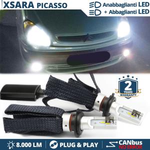 H4 LED Kit für CITROEN XSARA PICASSO Abblendlicht + Fernlicht | 6500K Weiss Eis 8000LM CANbus