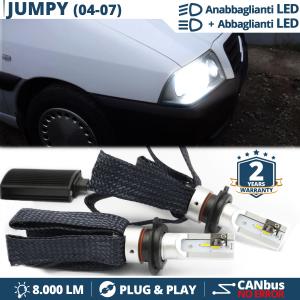 H4 LED Kit für CITROEN JUMPY Facelift Abblendlicht + Fernlicht | 6500K Weiss Eis 8000LM CANbus