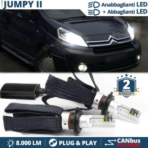 H4 LED Kit für CITROEN JUMPY 2 Abblendlicht + Fernlicht | 6500K Weiss Eis 8000LM CANbus