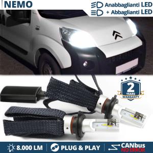 Kit LED H4 per CITROEN NEMO Anabbaglianti + Abbaglianti CANbus | 6500K Bianco Ghiaccio