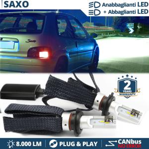 H4 LED Kit für CITROEN SAXO Abblendlicht + Fernlicht | 6500K Weiss Eis 8000LM CANbus